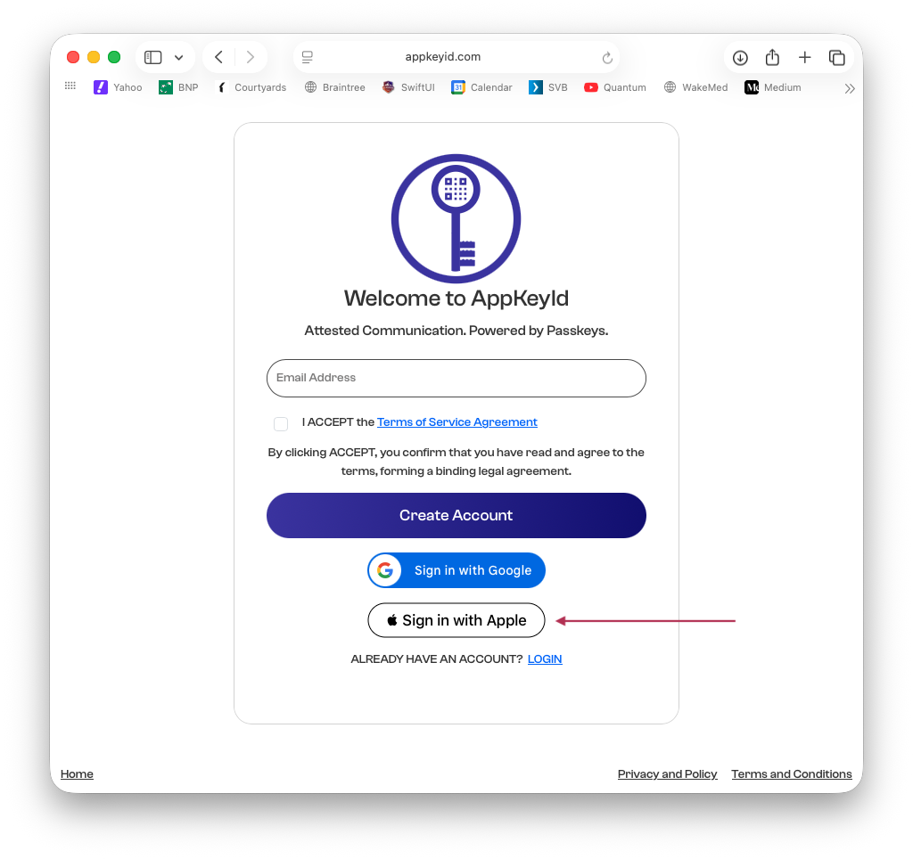 Sign in with Apple button