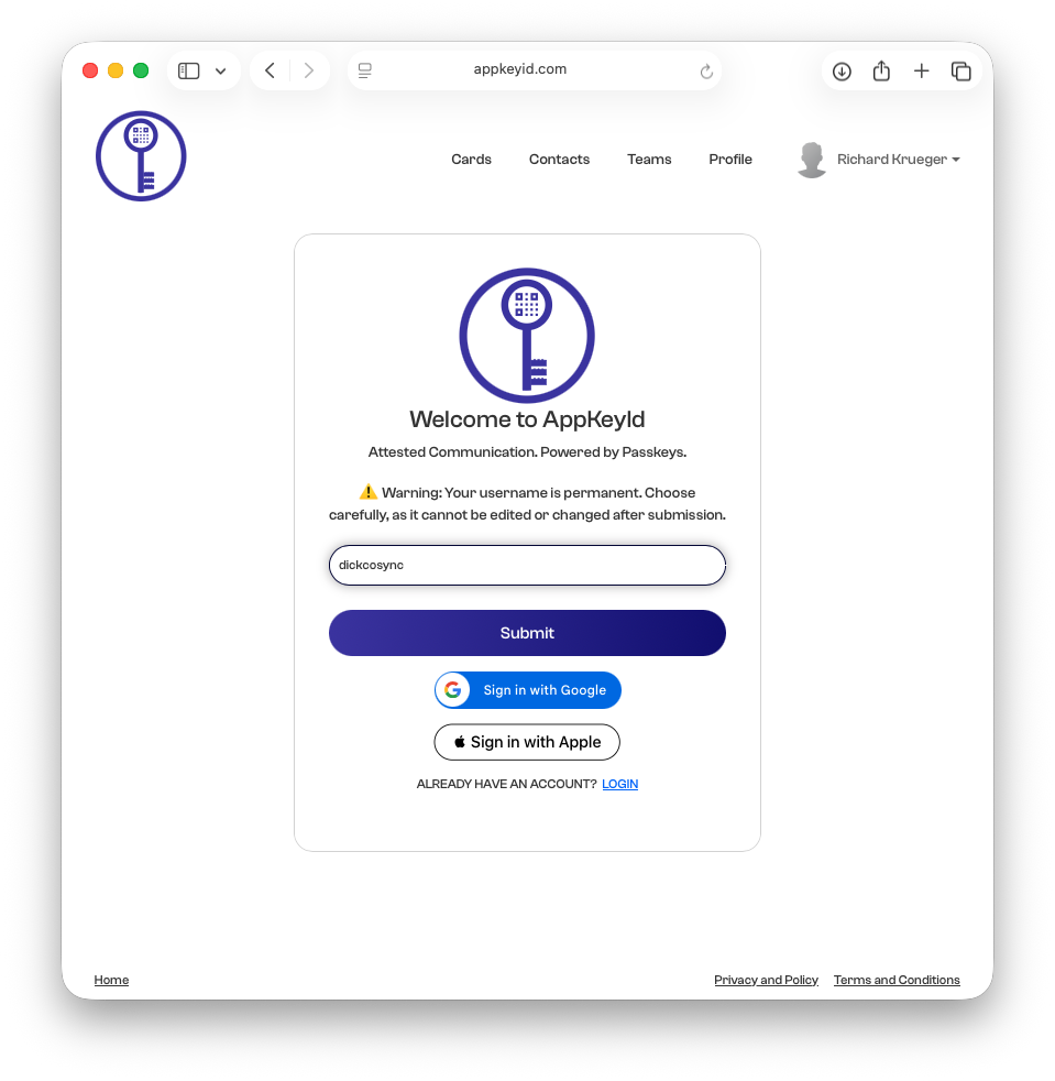 Create your user name