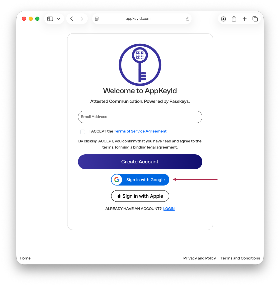 Sign in with Google button